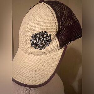 Cruzan Rum Stylemaster cap hat Brown Cream Snap back